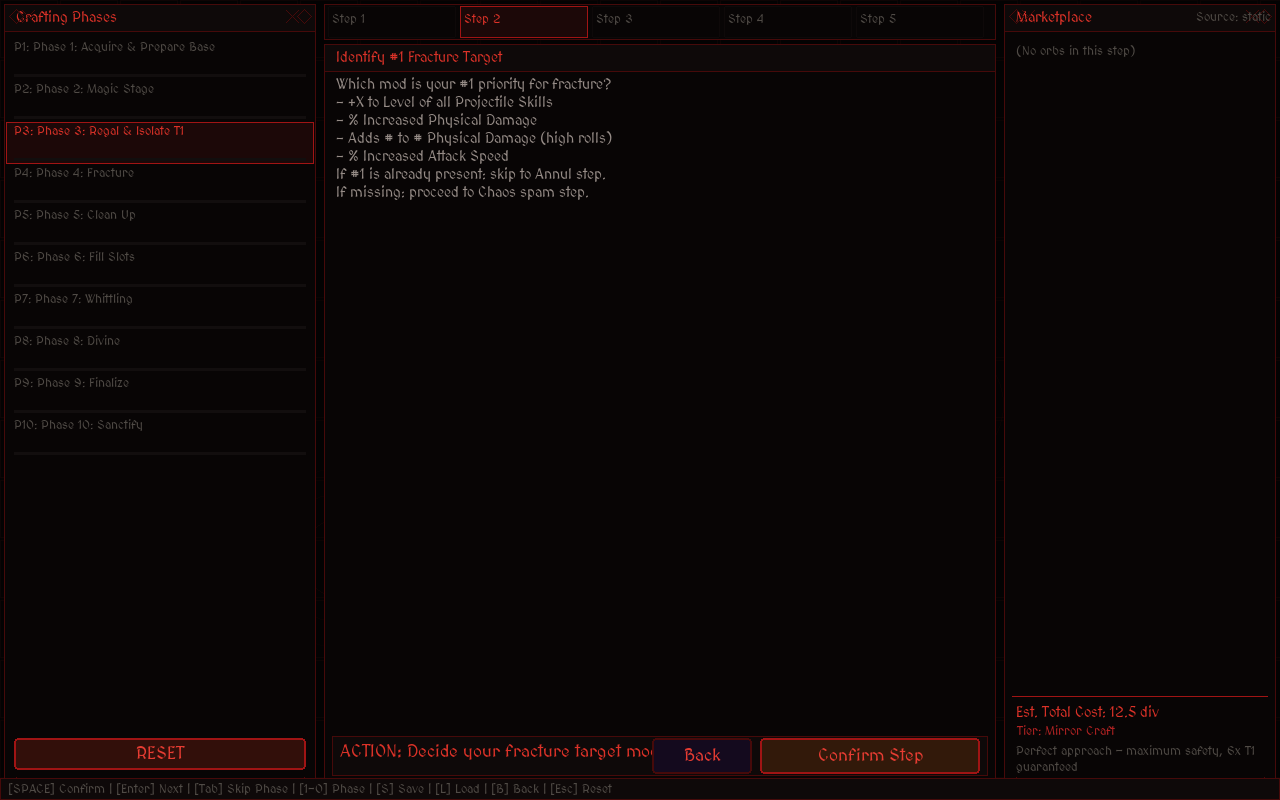 Crafting guide in progress